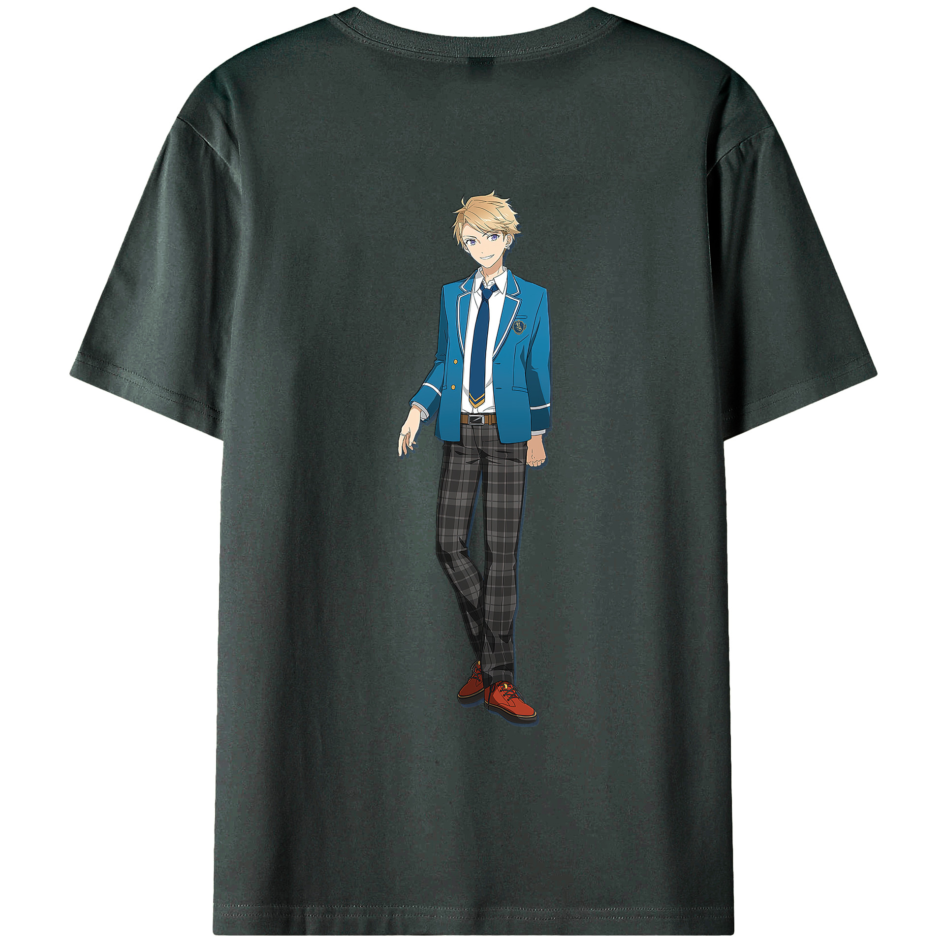 （画像用） あんさんぶるスターズ! Ensemble Stars 綿100％ メンズ半袖Tシャツ（バックプリント） 通気性
